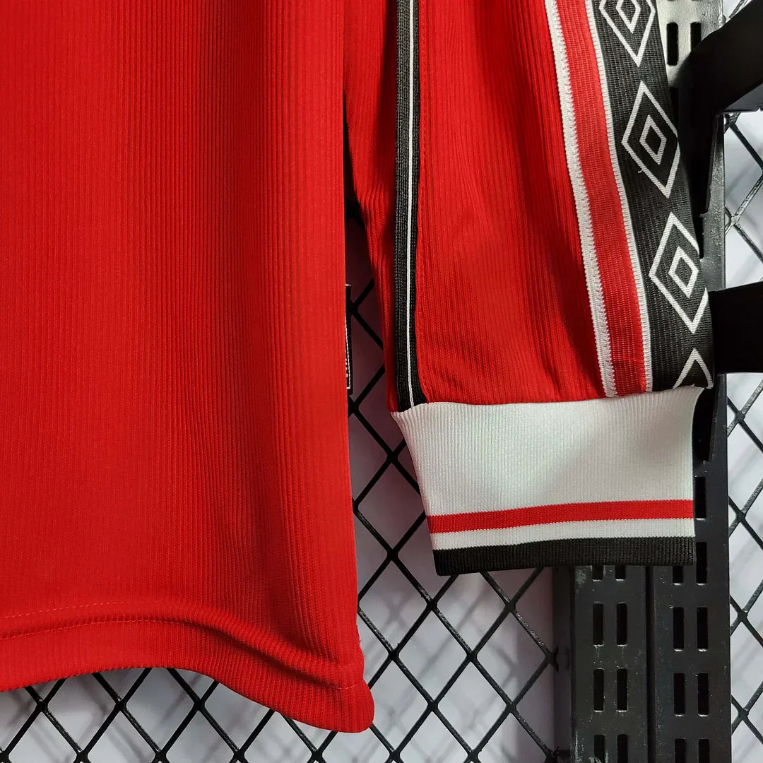 1998/1999 Retro Manchester United Home Jersey Long Sleeve