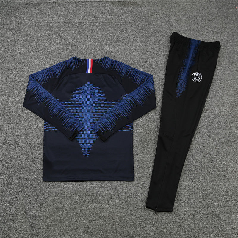 PSG Paris Saint Germain Black and Blue Tracksuit