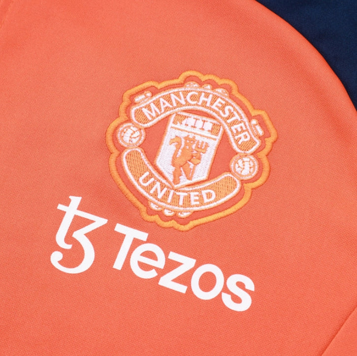 Manchester United Drak Blue and Orange Tracksuit II