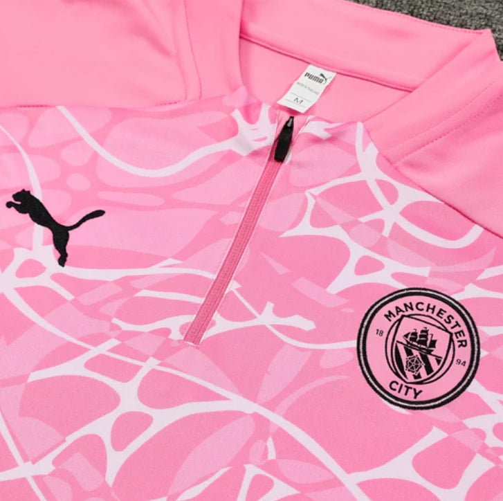Manchester United Black and Pink Tracksuit