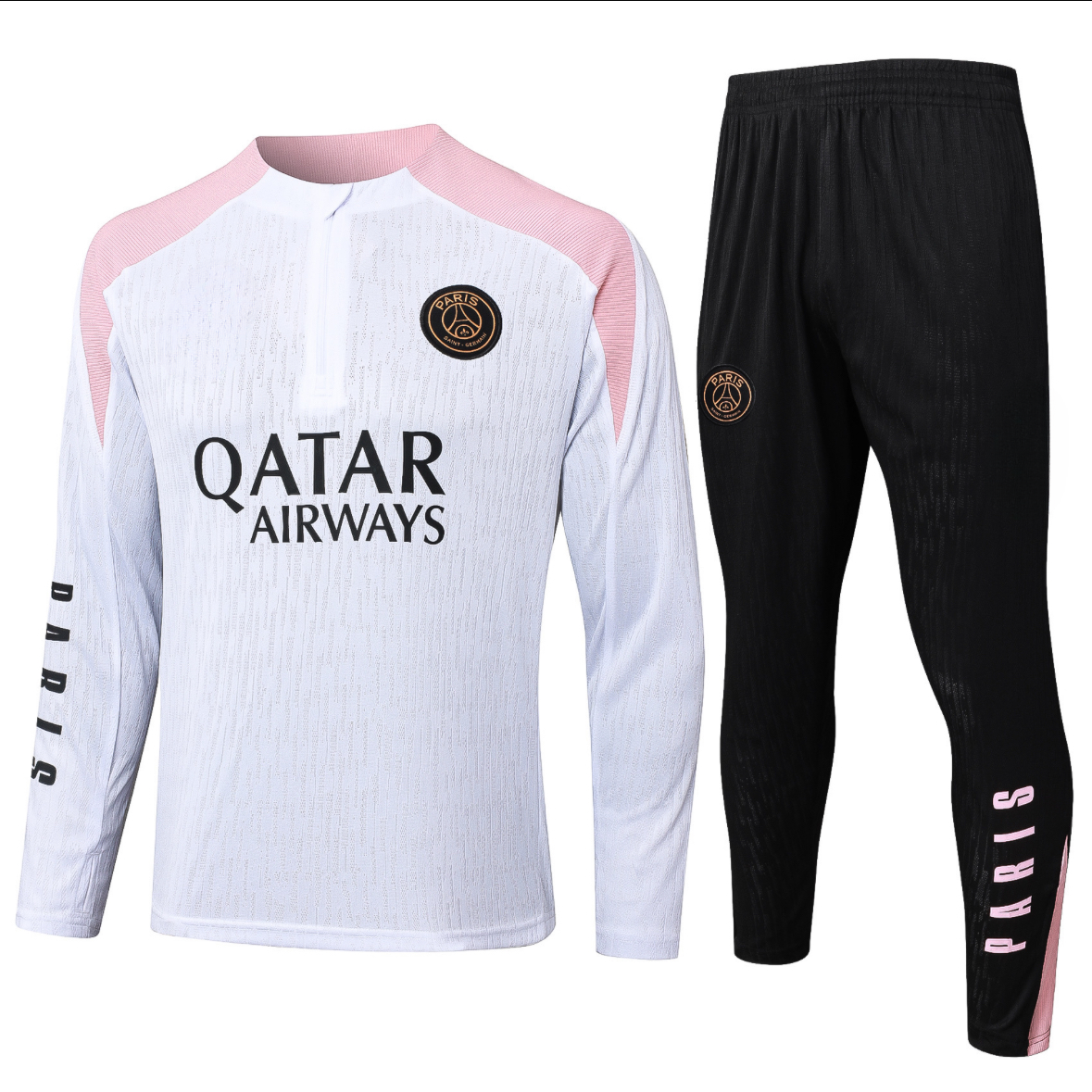 25/26 PSG Paris Saint Germain White and Pink Tracksuit