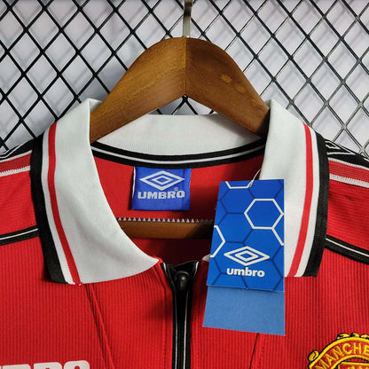 1998/1999 Retro Manchester United Home Jersey Long Sleeve