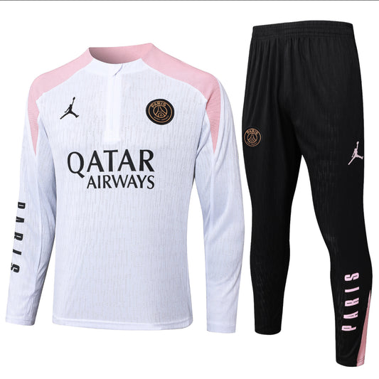 25/26 PSG Paris Saint Germain White and Pink Tracksuit